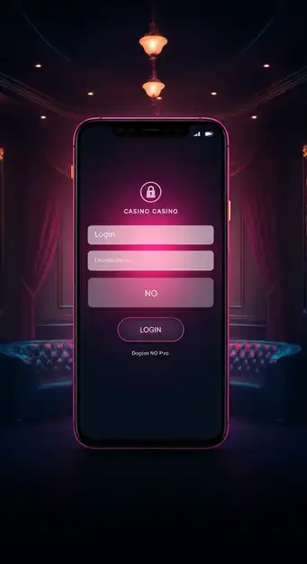 Afbeelding van een veilige login interface van Lalabet Casino met opties voor e-mail en social media login, inclusief 2FA icoon voor accountbeveiliging. Een smartphone toont het inlogscherm.